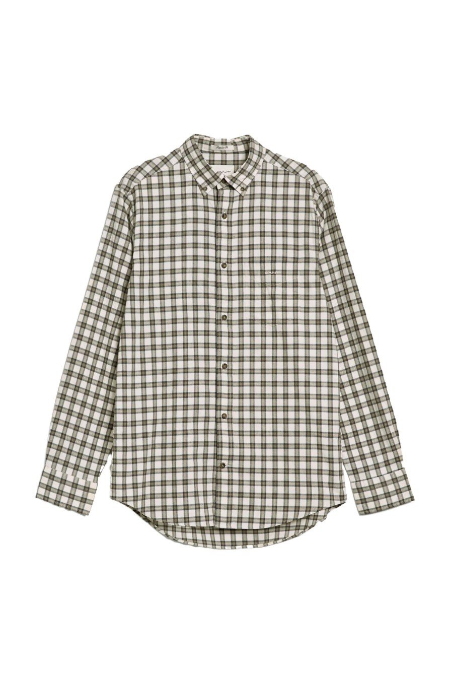Mann Gant Hverdagsskjorter | Reg Micro Tartan Flannel Shirt,Cream