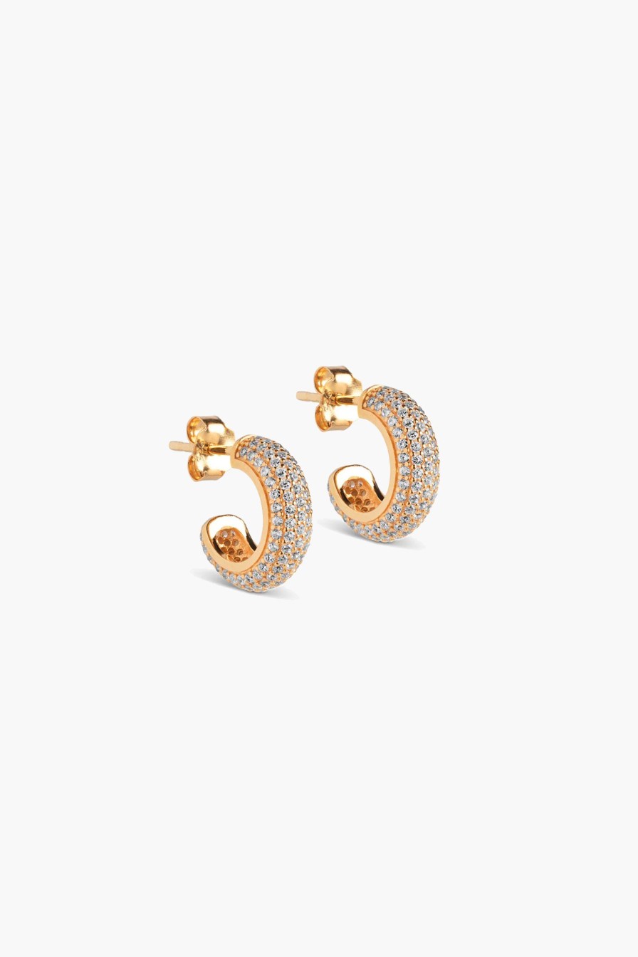 Kvinne ENAMEL Copenhagen Oredobber | Luna Mini Sparkling Hoops,Clear
