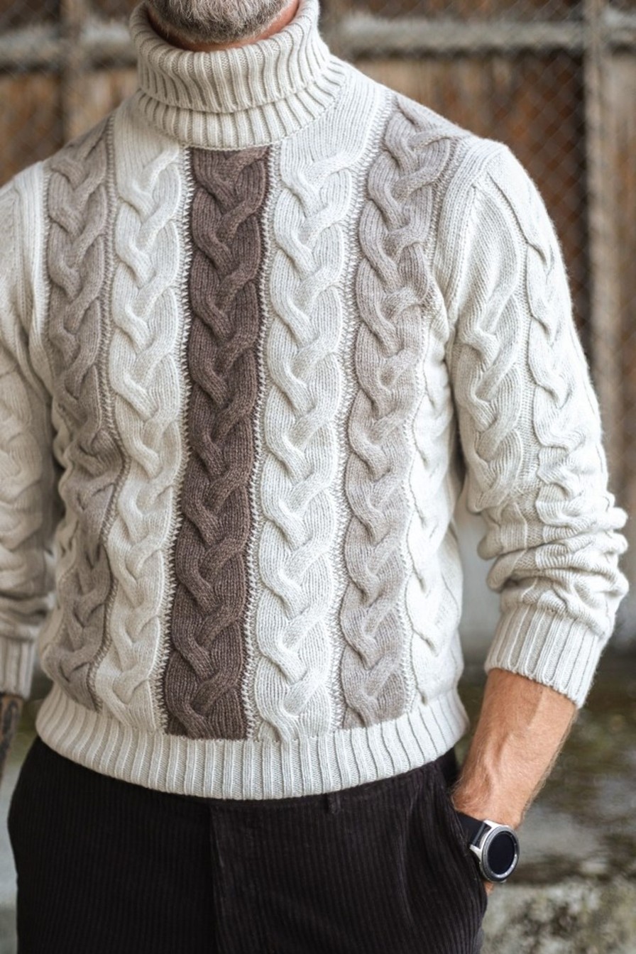 Mann Gran Sasso Gensere | Dolcevita In Air Wool A Treece,Beige
