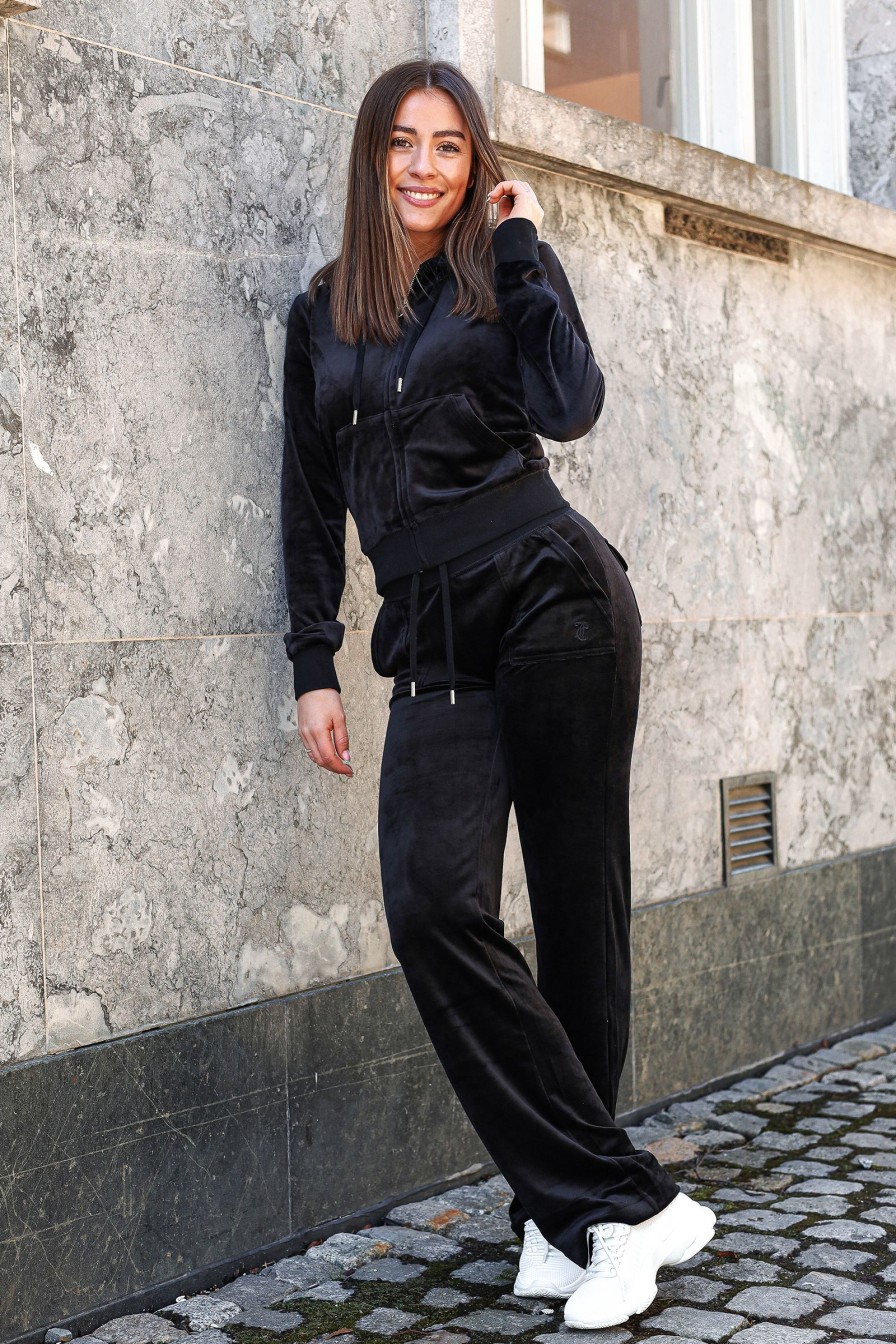 Kvinne Juicy Couture Joggebukser | Del Ray Classic Velour Pant,Black