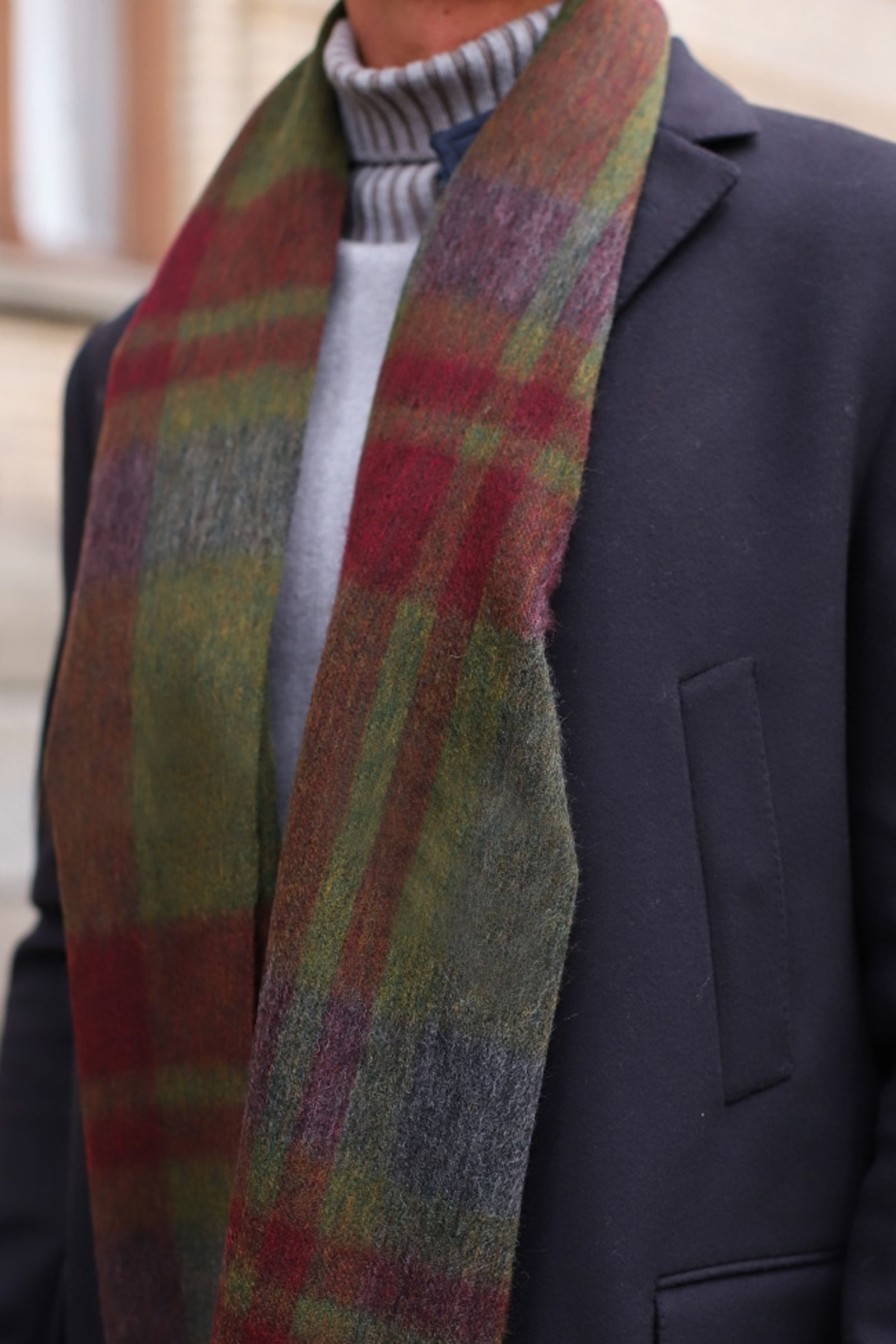 Mann Lacrosse Skjerf Og Torkler | Classic Check Scarf,Mork Gronn