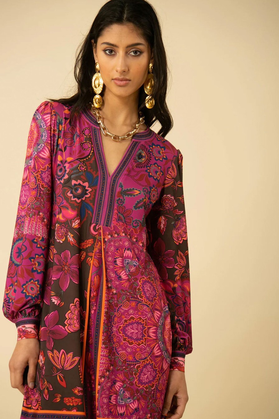 Kvinne Hale Bob Festkjoler | Paisley Jersey Dress,Raspberry