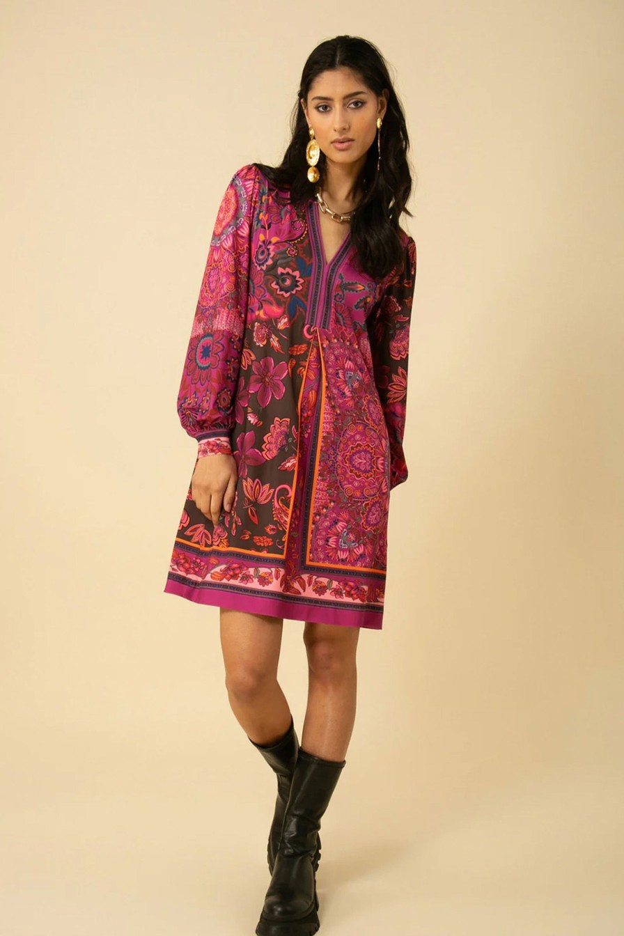 Kvinne Hale Bob Festkjoler | Paisley Jersey Dress,Raspberry