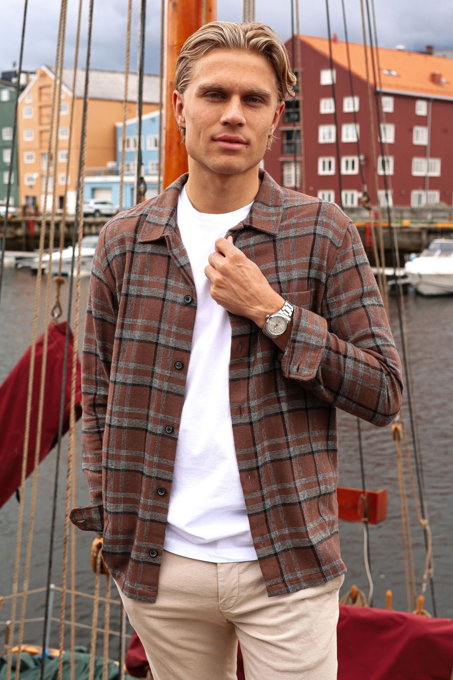 Mann Samsøe Samsøe Hverdagsskjorter | Taka Jj Shirt,Beige
