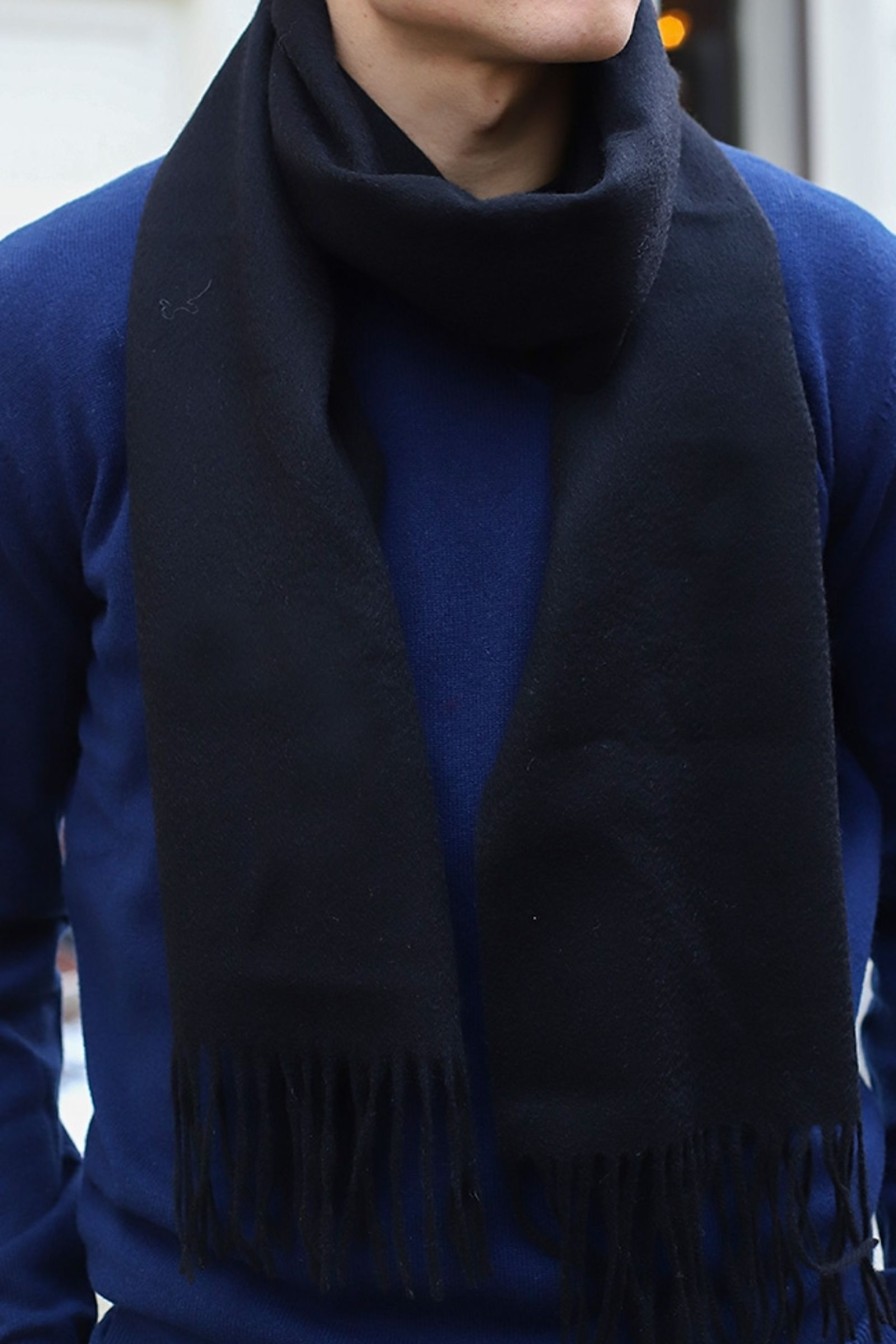 Mann Lacrosse Skjerf Og Torkler | Classic Plain Scarf,Svart