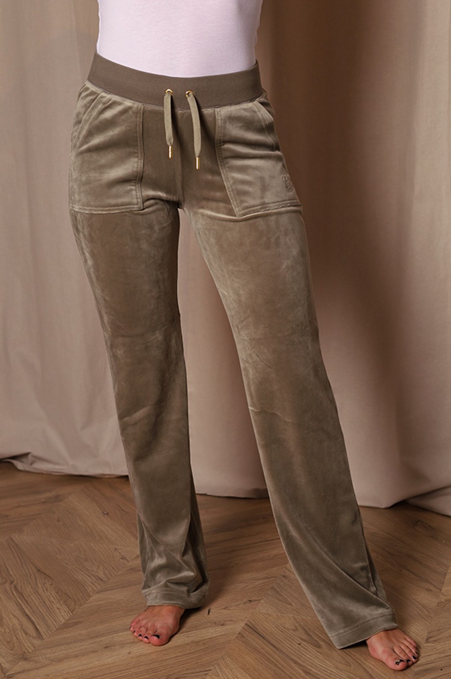 Kvinne Juicy Couture Joggebukser | Del Ray Classic Velour Pant Ss23,Gold Vetiver