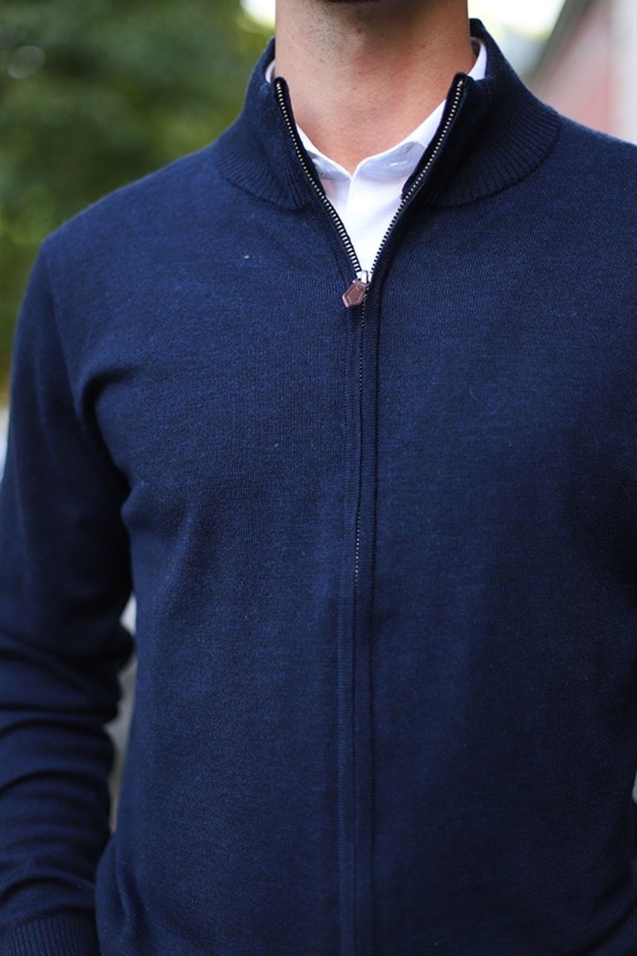 Mann Lacrosse Zip-Gensere | Full-Zip,Mork Bla