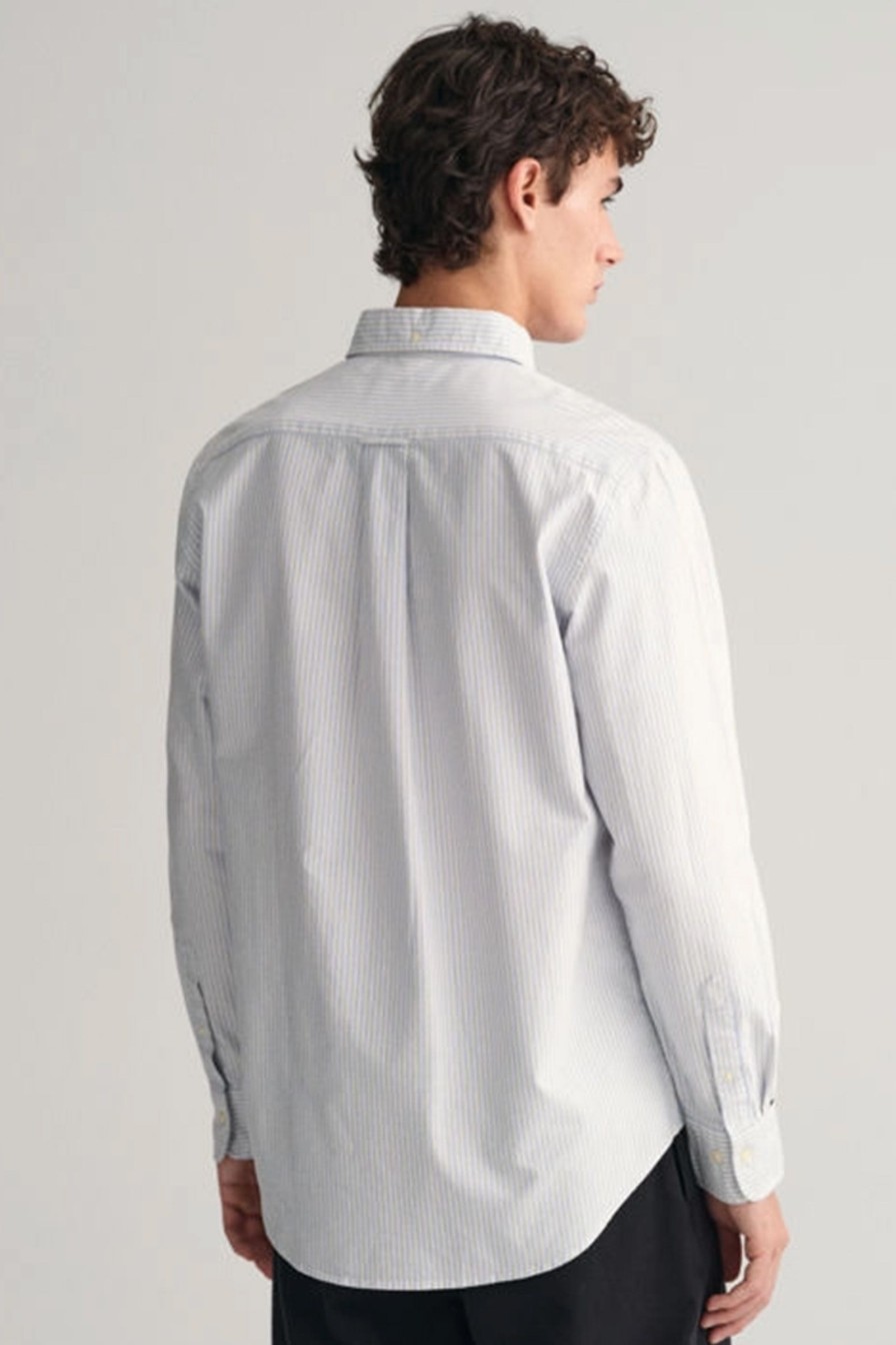Mann Gant Hverdagsskjorter | Regular Oxford Banker Stripe Shirt,Light Blue