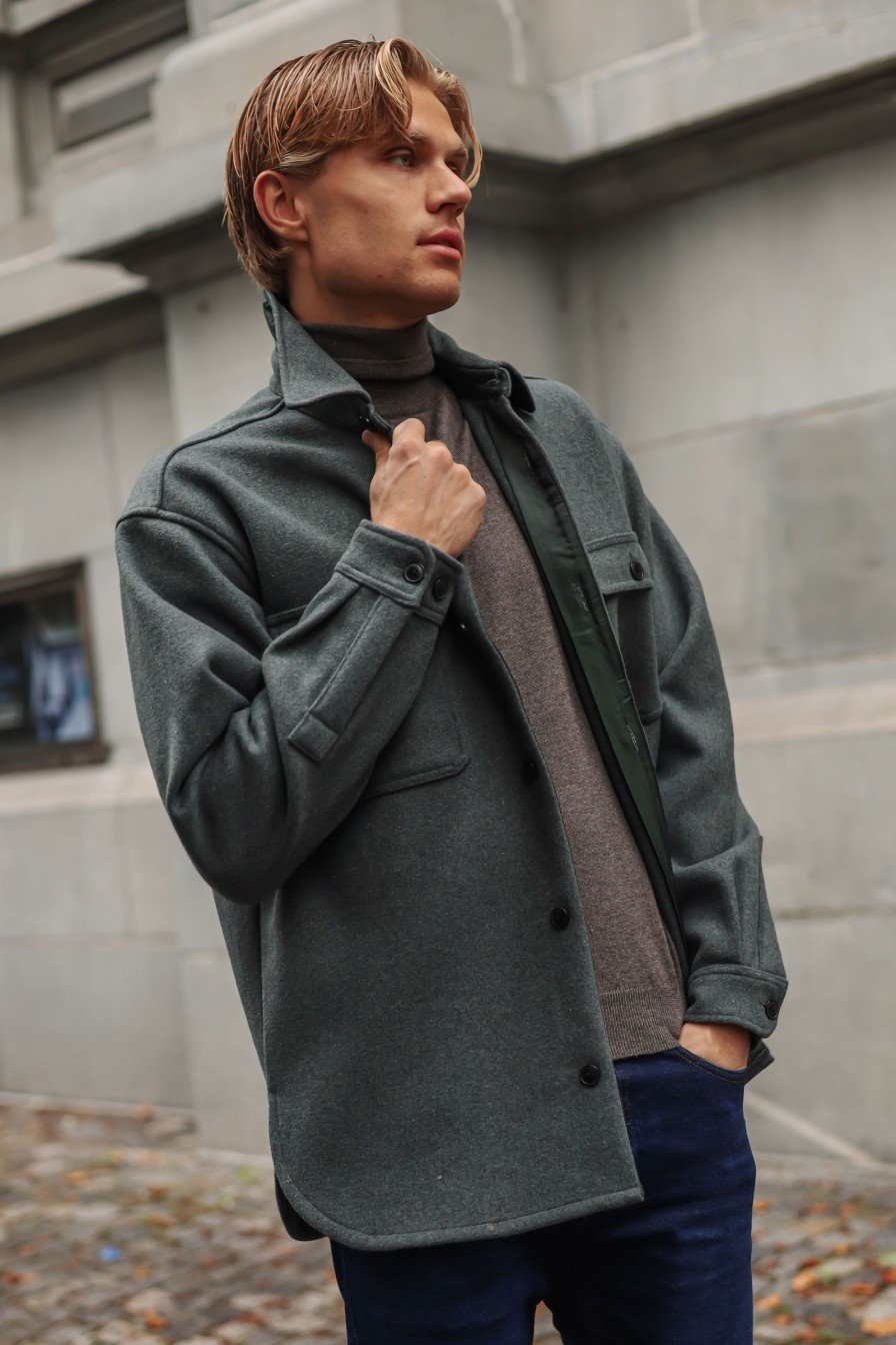 Mann Samsøe Samsøe Lette Jakker | Castor X Overshirt,Gronn
