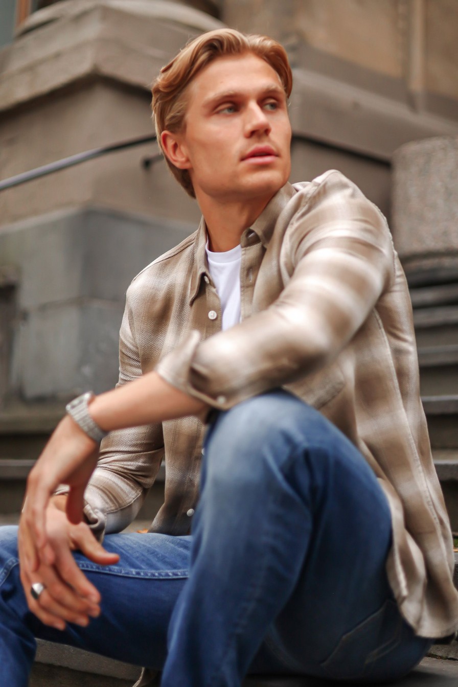 Mann Samsøe Samsøe Hverdagsskjorter | Liam Ff Shirt,Beige